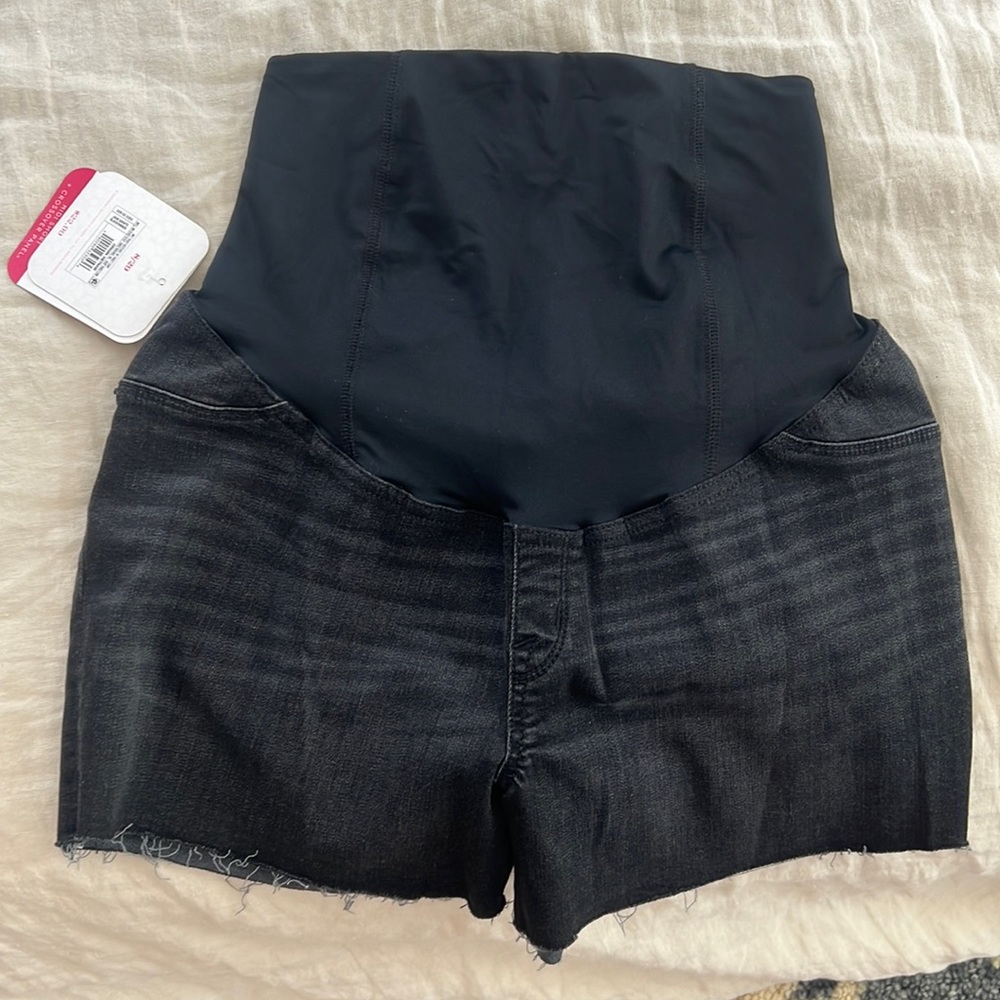 Isabel Maternity Black MIDI Shorts